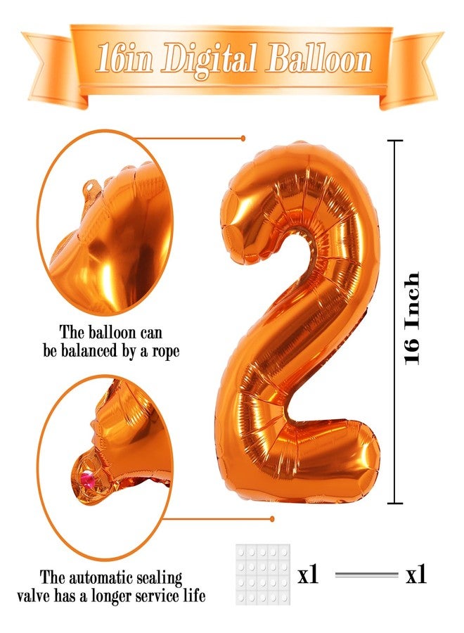 TONIFUL Number Balloons 16 Inch Orange 0-9 Number Mylar Foil Balloons 10 Pcs Custom digitalal Balloons for Birthday Party Engagement Graduations Anniversary Baby Shower Decorations Party Supplies - Image 2