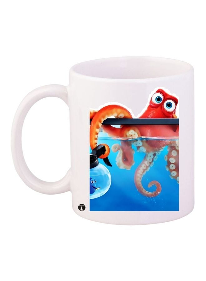 Finding Dory Cartoon Printed Coffee Mug White/Blue/Red 11ounce
