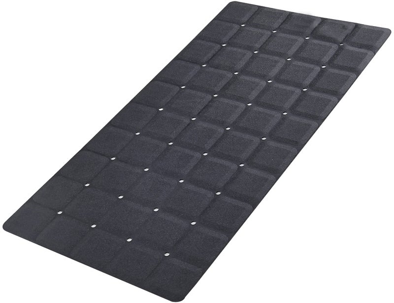 Webos Webos Foldable Silicone Bathtub Mat Jumbo Size Heavy Duty Safety Bath Mat for Tub Without Suction Cups Non Slip Bath  Shower Mat for Textured Reglazed Refinished Tub Black 358 x 177 