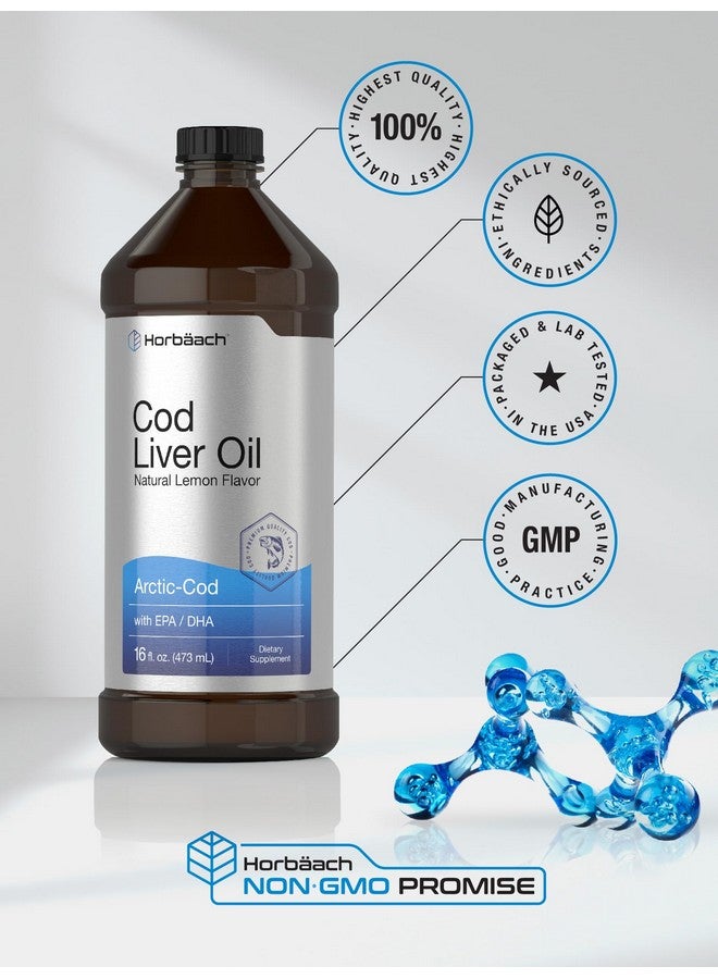 Horbäach Arctic Cod Liver Oil with EPA/DHA | 2 x 16 fl oz | Natural Lemon Flavor | Non-GMO & Gluten Free Liquid Supplement - Image 5