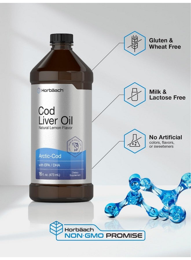 Horbäach Arctic Cod Liver Oil with EPA/DHA | 2 x 16 fl oz | Natural Lemon Flavor | Non-GMO & Gluten Free Liquid Supplement - Image 4