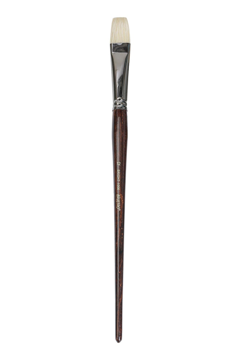 Brustro Artists Bristlewhite Bright Brush Series 1008 - Brush No. 12, Chungking Hog Bristle | Ideal for Oil, Acrylic Painting on Paper, Canvas, Fine Art Students and Professionals - Image 2