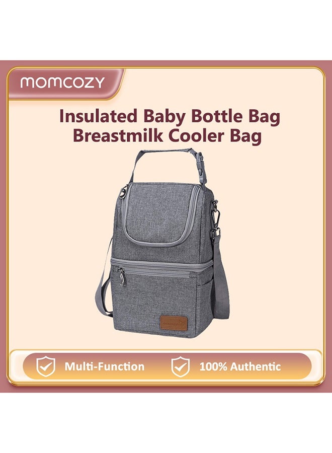 مام كوزي حقيبة زجاجات الأطفال المعزولة، حقيبة تبريد حليب الأم متعددة الوظائف - Image 3