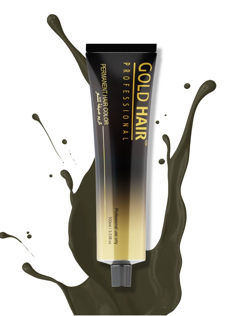 GOLD HAIR Permanent Color 100ml Dark Warm Green Blond 6G 
