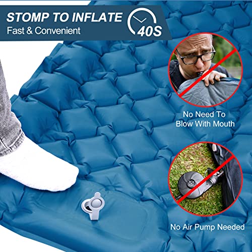 covacure Sleeping Pad for Camping - Ultralight Self-Inflating Camping Pad Mat with Built-in Foot Pump, Durable & Waterproof Camping Air Mattress for Hiking - Image 3