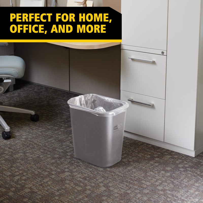 Rubbermaid Commercial Products سلة مهملات/قمامة من منتجات روبرمايد التجارية، سعة 7 جالون/28 كوارت، رمادي، بلاستيك، لغرفة النوم/الحمام/المكتب، تناسب تحت المكتب/الحوض/الخزانة - Image 3