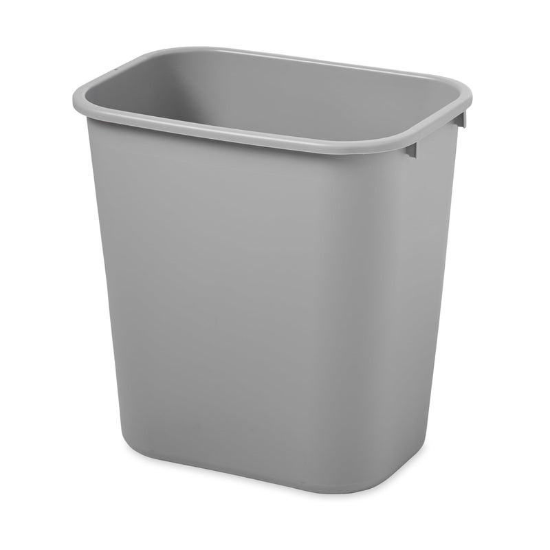 Rubbermaid Commercial Products سلة مهملات/قمامة من منتجات روبرمايد التجارية، سعة 7 جالون/28 كوارت، رمادي، بلاستيك، لغرفة النوم/الحمام/المكتب، تناسب تحت المكتب/الحوض/الخزانة - Image 1