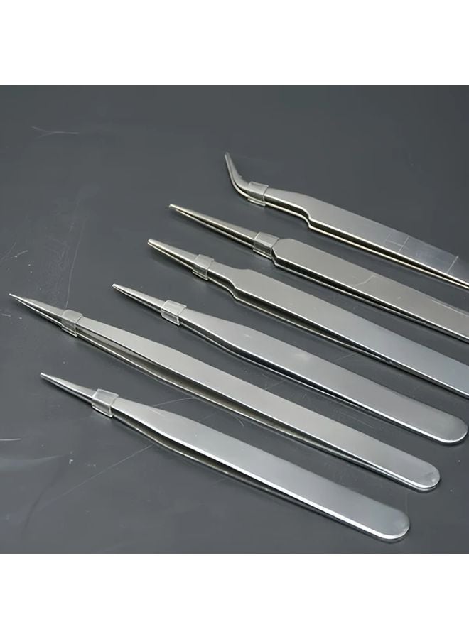 6Pcs Precision Tweezers Set Straight And Curved For DIY Jewelry Making - Image 2