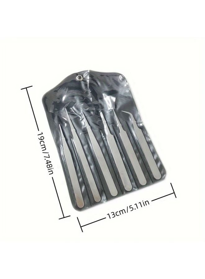 6Pcs Precision Tweezers Set Straight And Curved For DIY Jewelry Making - Image 5