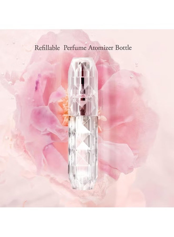 اتش واي 4 قطع 5 مل رذاذ عطر قابل لإعادة التعبئة بتصميم ماسي ، زجاجات رذاذ سفر محمولة - Image 2