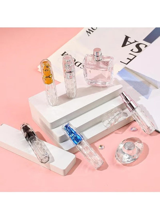 اتش واي 4 قطع 5 مل رذاذ عطر قابل لإعادة التعبئة بتصميم ماسي ، زجاجات رذاذ سفر محمولة - Image 3