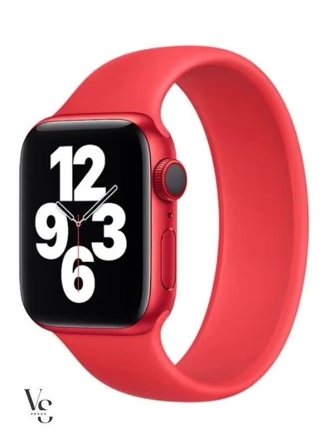 vesus Replacement Elastic Silicon Solo Loop Strap 42/44 Small 140millimeter Red
