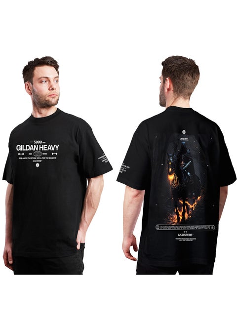 Men's oversized T-shirt made of high-quality soft cotton with a bright print - from Akai Store