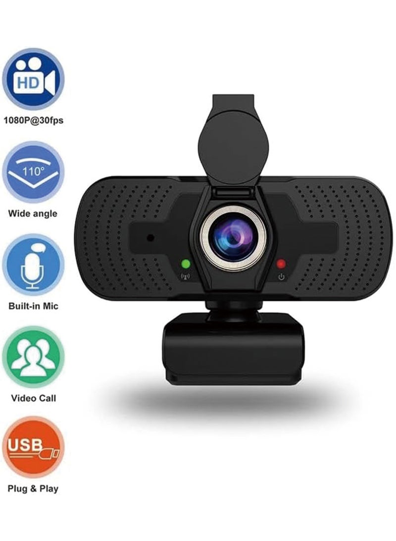 HaDoii Webcam With Cover, Microphone & Streaming Function – Computer Web Camera For Cam Video Recording On PC & Desktop Work - Image 2