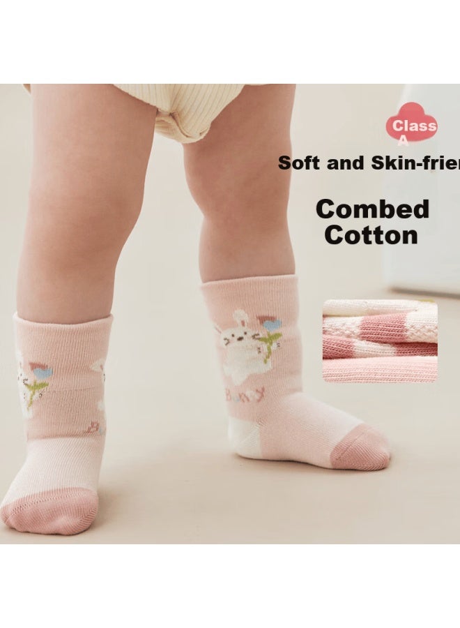 Barbie Baby Socks Spring And Autumn Girls Cotton Socks 0-6 Months Seamless Socks 1-3 Years Newborn Mid-calf Winter Socks - Image 3