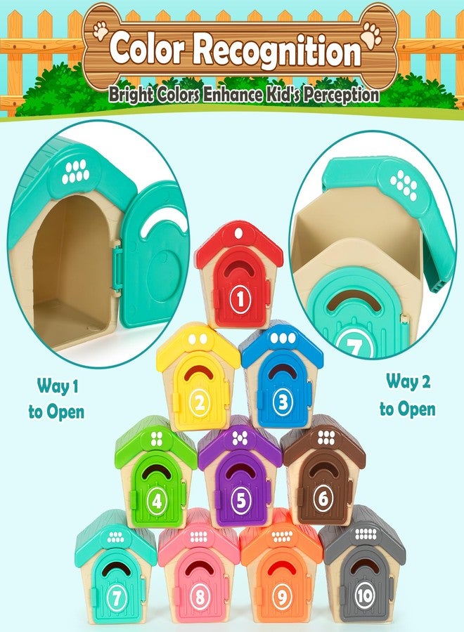 Aigybobo Learning Toys for 1,2,3 Year Old, 20 Pcs Puppy Finger Puppets, Counting Skill, Color Matching, Christmas Birthday Easter Educational Gift for Baby Toddler Boys Girls Age 12-18 Months - Image 4