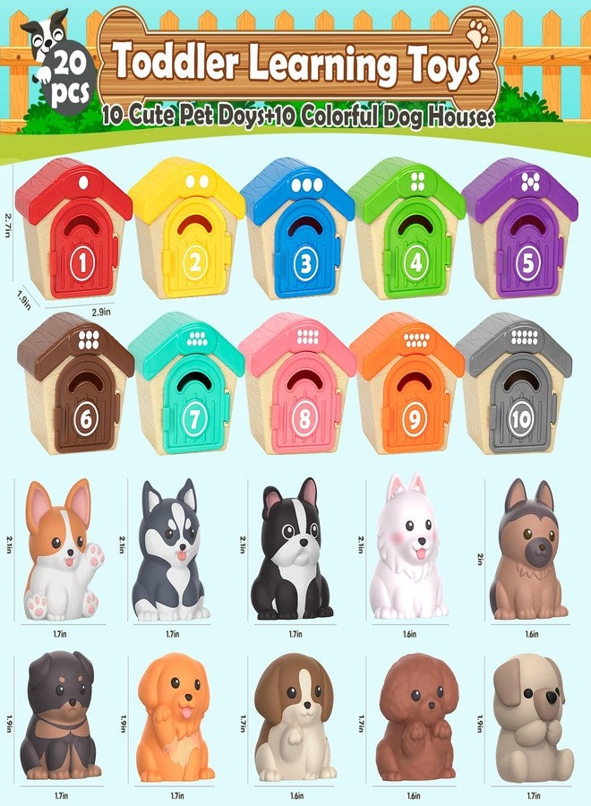 Aigybobo Learning Toys for 1,2,3 Year Old, 20 Pcs Puppy Finger Puppets, Counting Skill, Color Matching, Christmas Birthday Easter Educational Gift for Baby Toddler Boys Girls Age 12-18 Months - Image 2