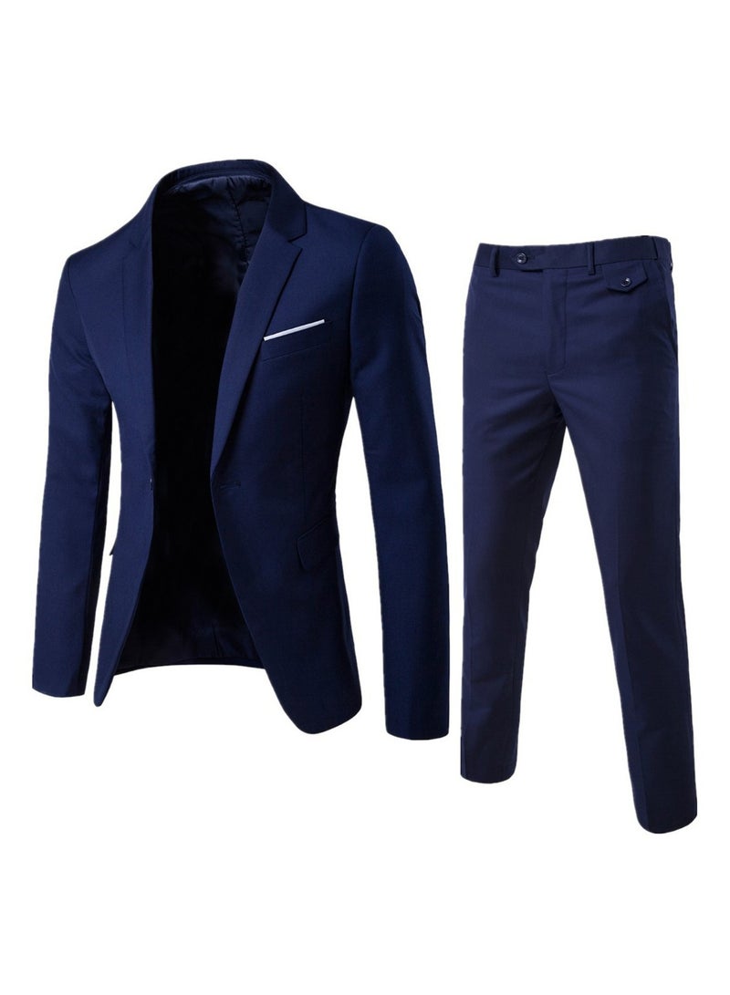 Shougu Fashionable And Versatile Business Solid Color Men's Suit Set Two-piece Set  - Image 1