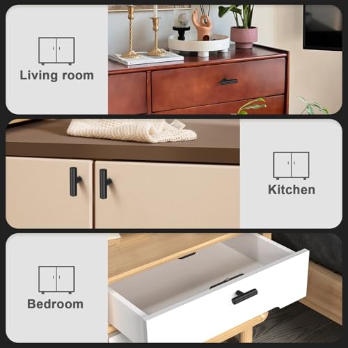 Probrico 30 Pack Length 2inch Matte Black Kitchen Cabinet Knobs,Stainless Steel Dresser Drawer Knob,Euro Style Single Hole Pull Handles for Cupboard and Closet - Image 5