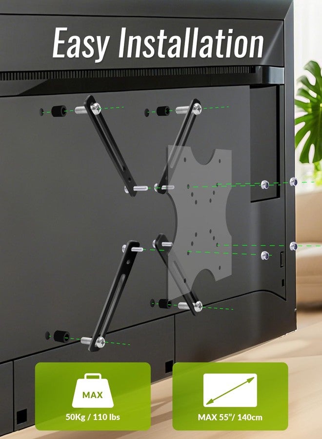 طقم محول تمديد VESA لشاشات التلفزيون LCD وLED من 32 إلى 55 بوصة، حامل جداري مُحسّن لفتحات التثبيت حتى 400 × 400 مم، يتضمن جميع الأدوات اللازمة. - Image 2