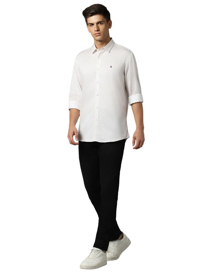 LOUIS PHILIPPE - Louis Philippe Men's Solid Slim Fit Shirt (LYSFFSLBQ95921_White - Image 1