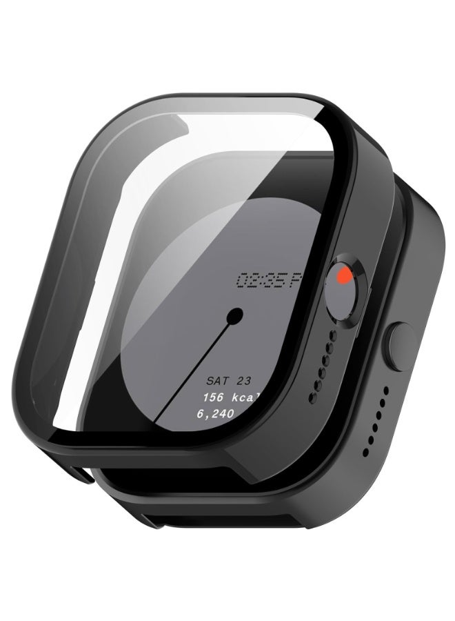 ChicVibe Case for CMF Watch Pro, PC Shell+Tempered Glass Integrated Design, Anti Fall and Scratch Resistant, High-Definition and Transparent, Built-in 9H Tempered Glass Film, Hard PC, Easy to Install, Cover for CMF by Nothing Watch Pro, Black - Image 1