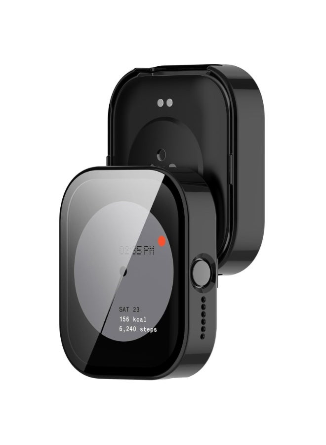 ChicVibe Case for CMF Watch Pro, PC Shell+Tempered Glass Integrated Design, Anti Fall and Scratch Resistant, High-Definition and Transparent, Built-in 9H Tempered Glass Film, Hard PC, Easy to Install, Cover for CMF by Nothing Watch Pro, Black - Image 2