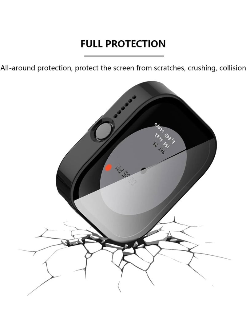 ChicVibe Case for CMF Watch Pro, PC Shell+Tempered Glass Integrated Design, Anti Fall and Scratch Resistant, High-Definition and Transparent, Built-in 9H Tempered Glass Film, Hard PC, Easy to Install, Cover for CMF by Nothing Watch Pro, Black - Image 4