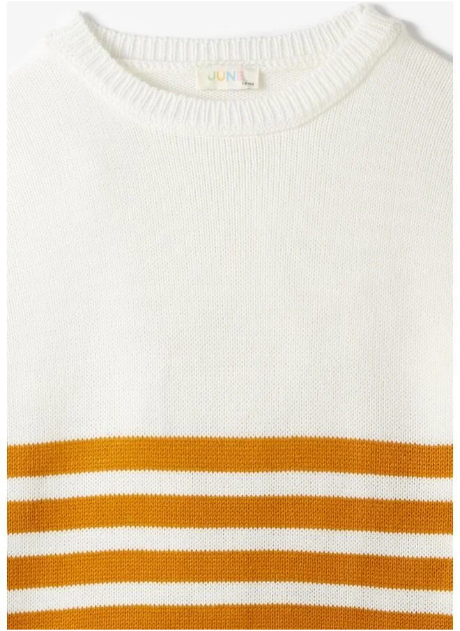 جون June Boy Striped Sweater Mustard