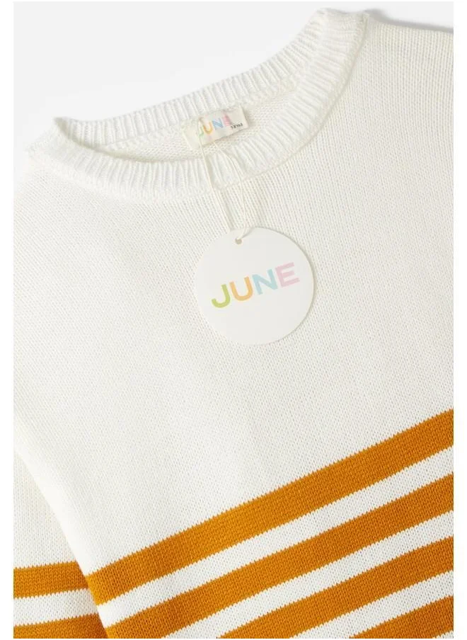 جون June Boy Striped Sweater Mustard