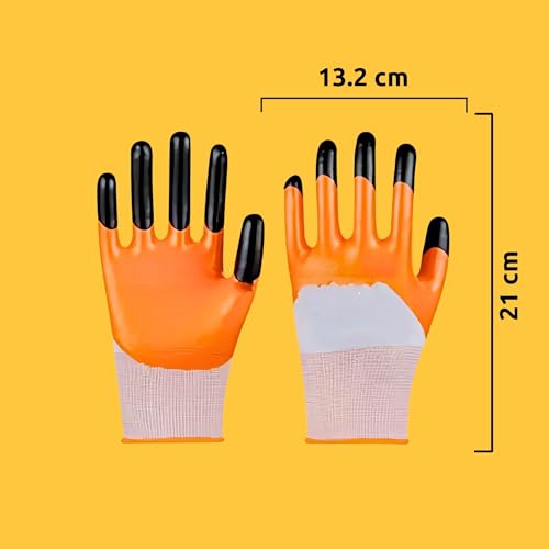 Zamia Gardening Gloves for Beginners | Flexible, Thorn-Proof, Anti-Slip & Reusable | Heavy Duty for Home Use | Orange - Image 4