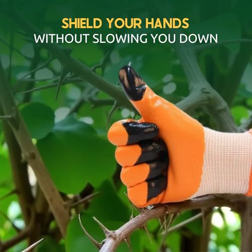 Zamia Gardening Gloves for Beginners | Flexible, Thorn-Proof, Anti-Slip & Reusable | Heavy Duty for Home Use | Orange - Image 3