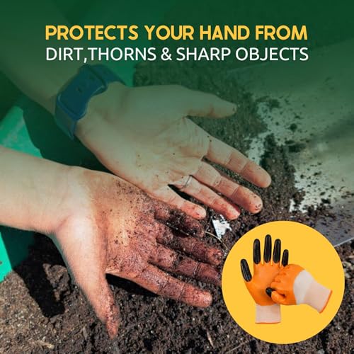 Zamia Gardening Gloves for Beginners | Flexible, Thorn-Proof, Anti-Slip & Reusable | Heavy Duty for Home Use | Orange - Image 5