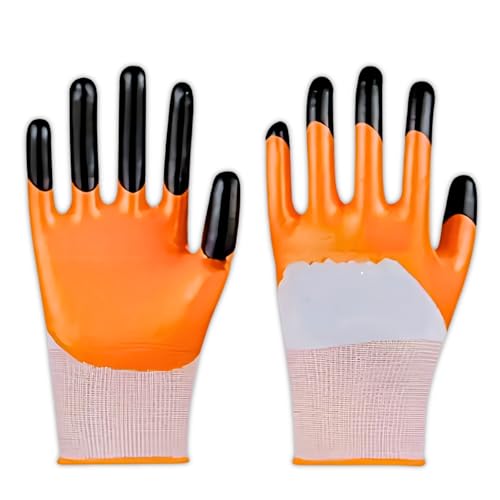 Zamia Gardening Gloves for Beginners | Flexible, Thorn-Proof, Anti-Slip & Reusable | Heavy Duty for Home Use | Orange - Image 1