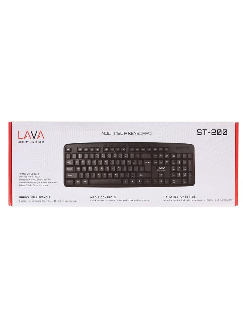 Lava - KEYBOARD FOR OFFICE USE FROM LAVA ST200 LOW NOISE AND SMOOTH TYPING  FEELING - ELEGANCY AND SLIM DESIGN - Image 1
