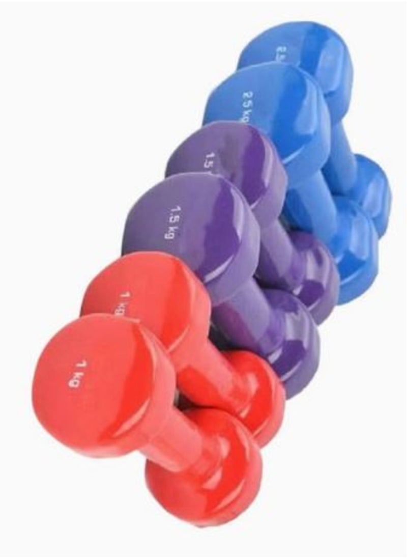 SABAH - Set Of Dumbbells With Carrying Case 10kg Dumbbells, Set of 6 Dumbbells for Men & Women, Non-Slip Grip, Strength Training Free Weights for Home Gym, Exercise, Training and Fitness with Carry Case - Image 1
