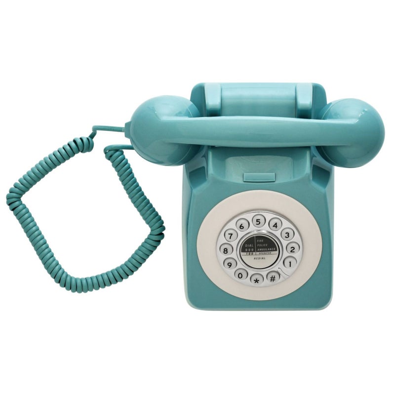 Green Corded Phone: 80s Classic Antique Design - Intelligent Voice Chip High-quality Calls Retro Landline Phone for Home Bar Café Movie Stage Props - Image 1