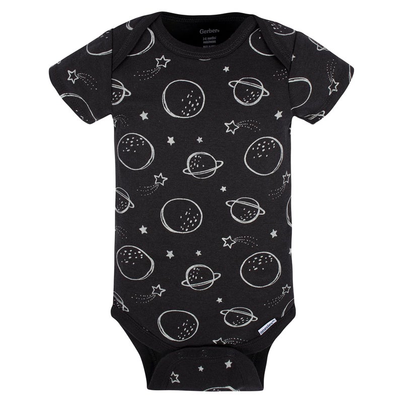 Gerber Baby Boys 5-Pack Short Sleeve Variety Onesies Bodysuits Shirt, Space, 6-9 Months US - Image 4
