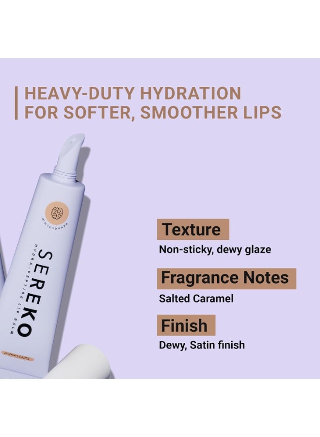 SEREKO Hydra -Peptide Peptide Lip Balm |Ceramides & Peptide Lip Balm for Dry & Chapped Lips | Long-Lasting Hydration, 24H Moisture, Repair & Smooth | non-glossy for Men | Non-Tinted, Salted Caramel – 8g - Image 3