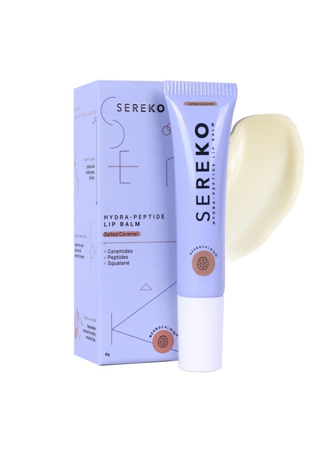 SEREKO Hydra -Peptide Peptide Lip Balm |Ceramides & Peptide Lip Balm for Dry & Chapped Lips | Long-Lasting Hydration, 24H Moisture, Repair & Smooth | non-glossy for Men | Non-Tinted, Salted Caramel – 8g - Image 1