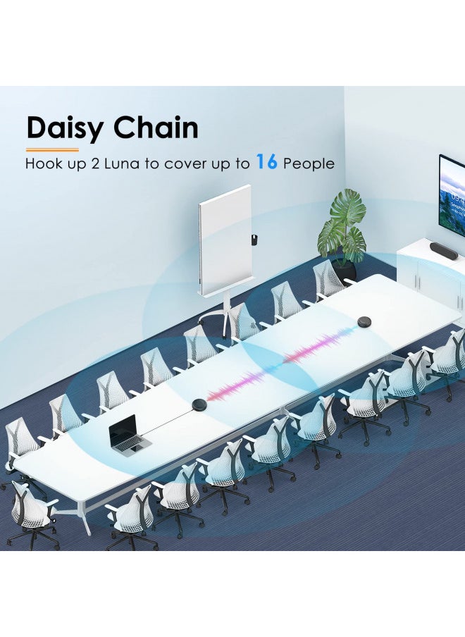 eMeet - EMEET Conference Speaker and Microphone Luna 360° Voice Pickup w/Noise Reduction/Mute/Indicator USB Bluetooth Speakerphone w/Dongle for 8 People Daisy Chain for 16 Compatible with Leading Software - Image 1