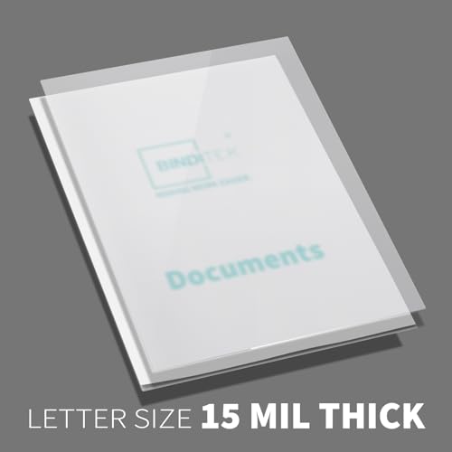 Binditek 50 Pack 15 Mil Frosted Polycovers, Semi-Transparent, 8-1/2 x 11 Inches, Lightly Textured Sand Finish, Square Corners, Unpunched Binding Covers, Office Supplies - Image 2