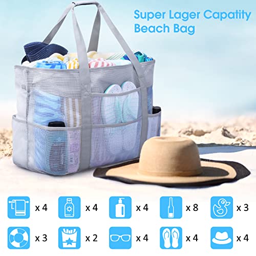 oscaurt Mesh Beach Bag Extra Large Waterproof Sandproof Beach Tote Pool Swim Bag Travel Vacation Essentials - Image 4