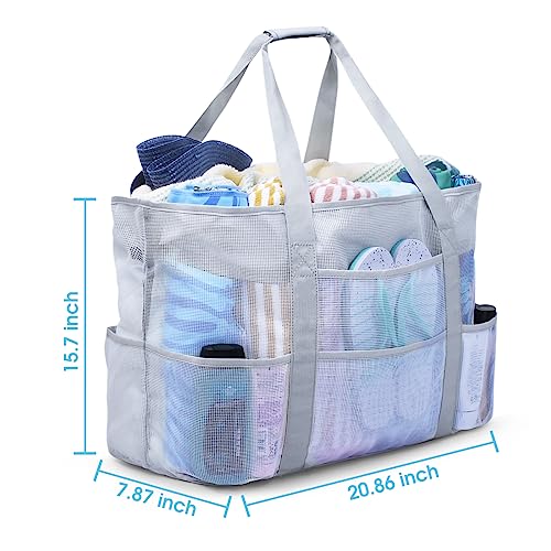 oscaurt Mesh Beach Bag Extra Large Waterproof Sandproof Beach Tote Pool Swim Bag Travel Vacation Essentials - Image 3