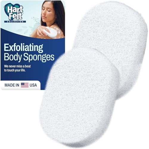 HartFelt Bath Sponges for Shower Women & Men | Soft Exfoliating Body Sponge for Dead Skin | Chemical-Free Sponges for Body | Cleanses Skin from Dirt & Excess Oil | Made in USA - Pack of 2 - Image 1