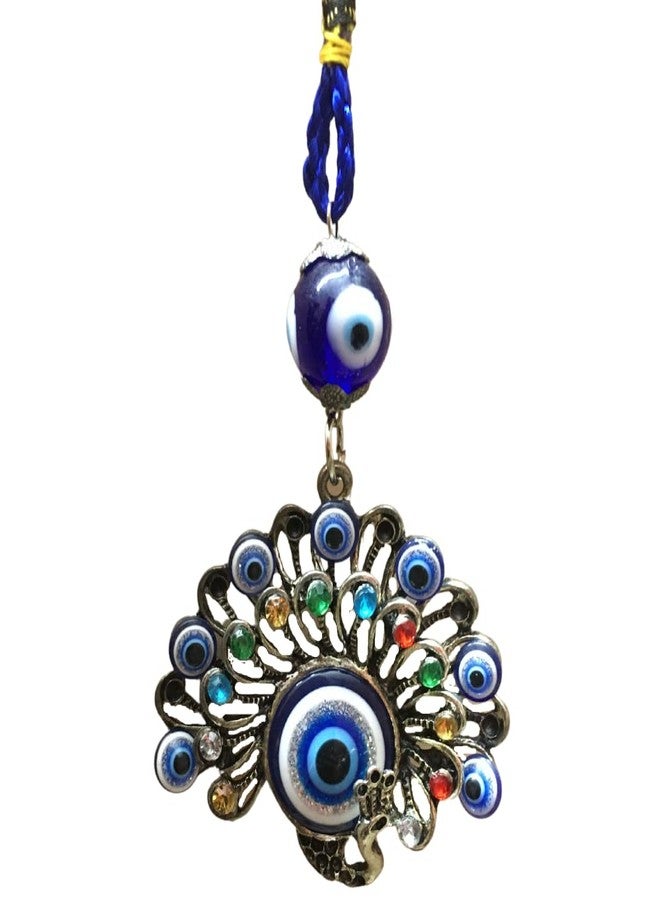 GJ Metal Peacock Evil Eye Hanging for Home Entrance & for Car Decoration - Image 1