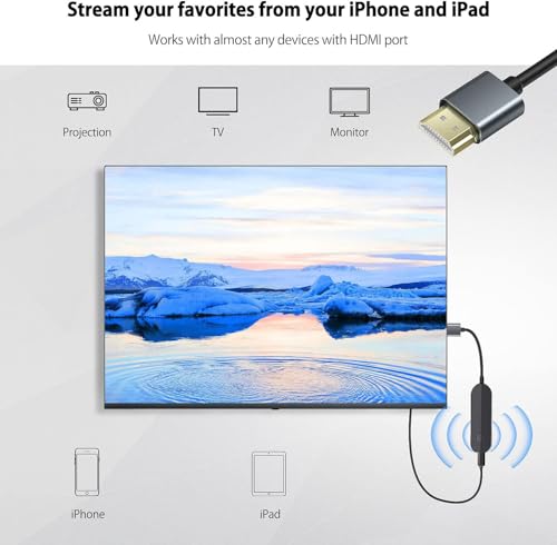 lulaven iShare Wireless HDMI Display Adapter, TikTok Viral Pick, Streaming Device for iPhone iPad to TV, HD Video Sync, Wireless Streaming Mirroring YouTube to TV (Not Support Streaming Netflix) - Image 5