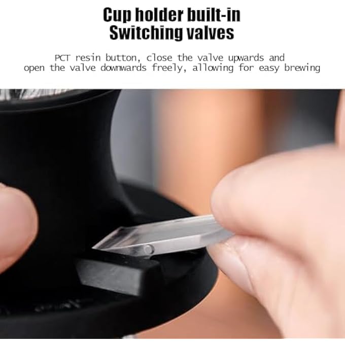 ريحني مجموعة ماكينة تحضير القهوة مع مفتاح التقطير الهجين 600 مل، وعاء مقاوم للحرارة، 40 فلتر ورقي، مقاس 02، ماكينة تحضير القهوة بالغمر للاستخدام المنزلي والمقهى والتخييم - Image 4