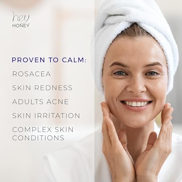 Hey Honey Skincare Relax - Instant Rosacea Relief Cream for Sensitive Skin | Calming Face Moisturizer for Facial Redness & Irritation | Dermatologist Tested, Oil-Free with Honey & Propolis | 2.2 Oz - Image 4