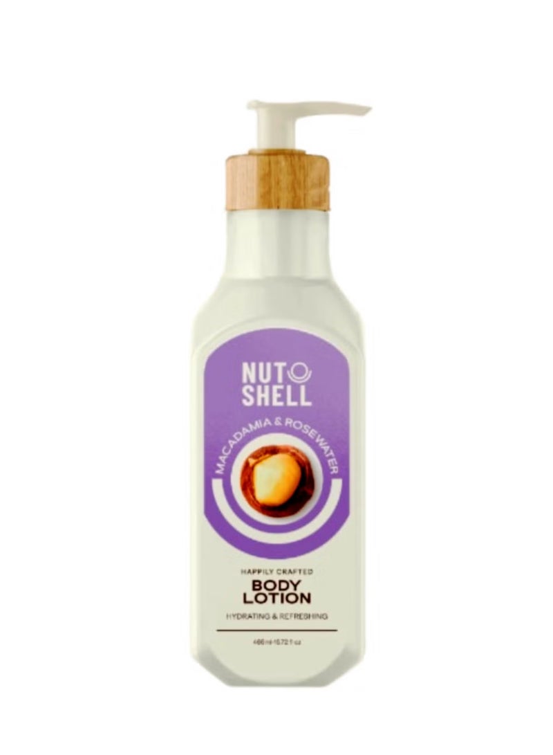 NUT SHELL Body Lotion With Macadamia & Rose Water 465ml